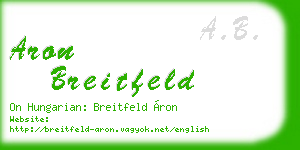aron breitfeld business card